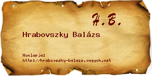 Hrabovszky Balázs névjegykártya