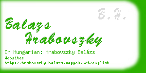 balazs hrabovszky business card